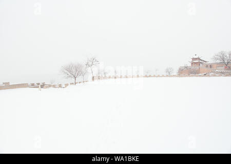 Shaanxi ländlichen Schnee Stockfoto
