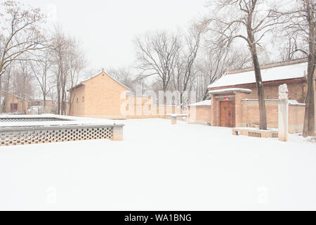 Shaanxi ländlichen Schnee Stockfoto
