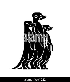 Erdmännchen Familie Symbol. Kleine Mungo unterzeichnen. Vector Illustration Stock Vektor