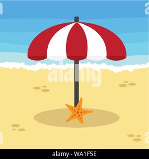 Sommer Design. Ferienhäuser Symbol und Strand Konzept. Vector Illustration Stock Vektor