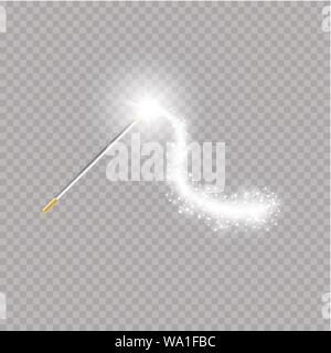 Zauberstab. Vector Illustration. Auf schwarz transparenten Hintergrund isoliert. Stock Vektor