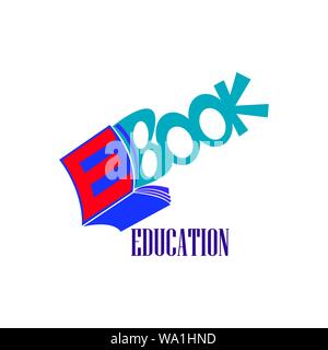 Ebook Schreiben erste E Logo Design Template Stock Vektor
