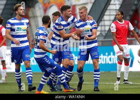 Maastricht, Niederlande. 16 Aug, 2019. MAASTRICHT - Fußball, 16-08-2019, Stadion De Geusselt", MVV Maastricht-De Graafschap, Niederländisch Keuken Kampioen divisie, Saison 2019/2020, De Graafschap zählte das 0-1. Credit: Pro Schüsse/Alamy leben Nachrichten Stockfoto