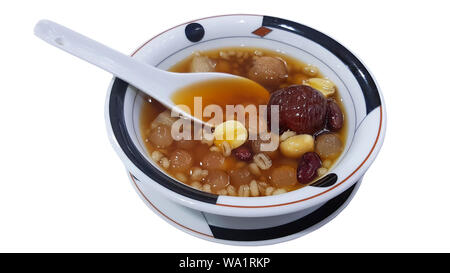 Süße Nachspeise, kaltes Wasser taothueng Longan, Art chinesische Dessertkarte, Chinesisch Sirup Dessert hatte viele Art von Früchte selbst der Sirup wurde kam von l Stockfoto