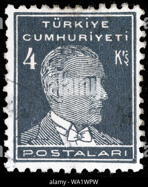 Mustafa Kemal Atatürk (1881-1938), erster Präsident der Türkei, Briefmarke, Türkei, 1931 Stockfoto