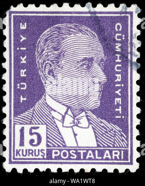 Mustafa Kemal Atatürk (1881-1938), erster Präsident der Türkei, Briefmarke, Türkei, 1931 Stockfoto