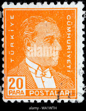 Mustafa Kemal Atatürk (1881-1938), erster Präsident der Türkei, Briefmarke, Türkei, 1931 Stockfoto