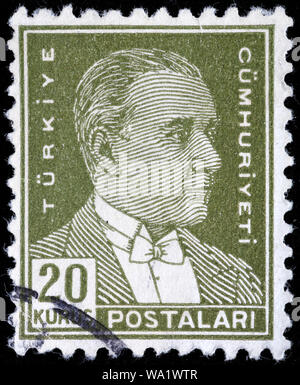 Mustafa Kemal Atatürk (1881-1938), erster Präsident der Türkei, Briefmarke, Türkei, 1931 Stockfoto