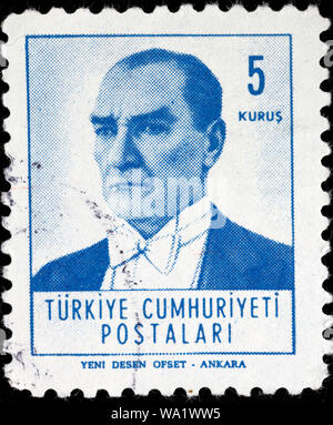 Mustafa Kemal Atatürk (1881-1938), erster Präsident der Türkei, Briefmarke, Türkei, 1961 Stockfoto