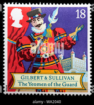 Die Yeomen der Wache, Spielen von Sir Arthur Sullivan (1842-1900), englischer Komponist, Briefmarke, UK, 1992 Stockfoto