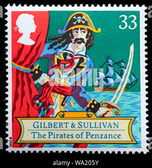 Die Piraten von Penzance, Spielen von Sir Arthur Sullivan (1842-1900), englischer Komponist, Briefmarke, UK, 1992 Stockfoto