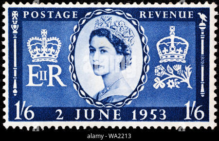 Queen Elizabeth II Coronation, Wilding Serie, Briefmarke, UK, 1953 Stockfoto