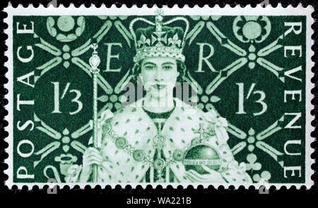 Queen Elizabeth II Coronation, Briefmarke, UK, 1953 Stockfoto