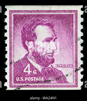 Abraham Lincoln (1809-1865), Präsident der USA, Briefmarke, USA, 1954 Stockfoto