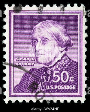 Susan B. Anthony (1820-1906), Bürgerrechtler der Frauen, Briefmarke, USA, 1955 Stockfoto