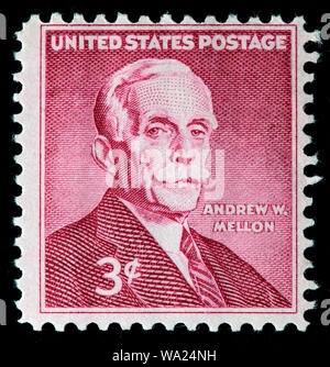 Andrew W. Mellon (1855-1937), US-Treasury, Briefmarke, USA, 1955 Stockfoto