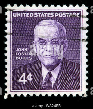 John Foster Dulles (1888-1959), amerikanischer Diplomat, US-Senator, Briefmarke, USA, 1960 Stockfoto