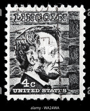 Abraham Lincoln (1809-1865), Präsident der USA, Briefmarke, USA, 1965 Stockfoto