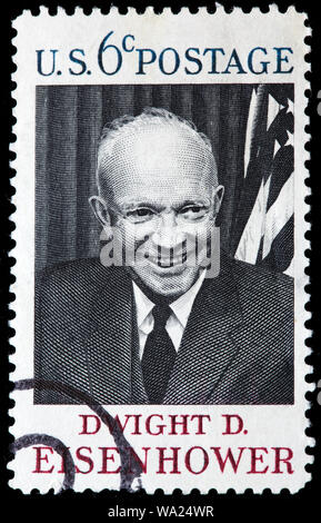 Dwight David Eisenhower (1890-1969), Präsident der USA, Präsident der USA, Briefmarke, USA, 1969 Stockfoto