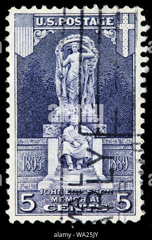 John Ericsson (1803-1889), Erfinder, Swedish-American Memorial, Briefmarke, USA, 1926 Stockfoto