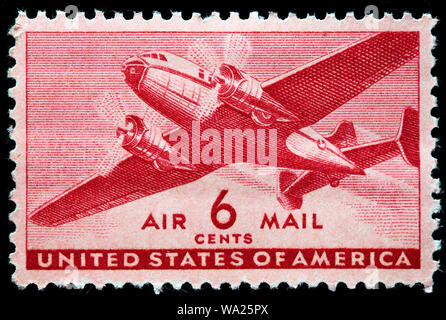 Flugzeug, Air Mail, Briefmarke, USA, 1941 Stockfoto