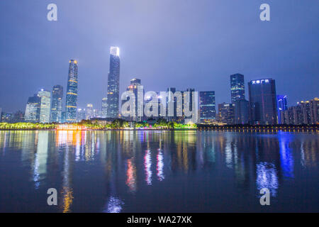 Guangzhou City bei Nacht Stockfoto