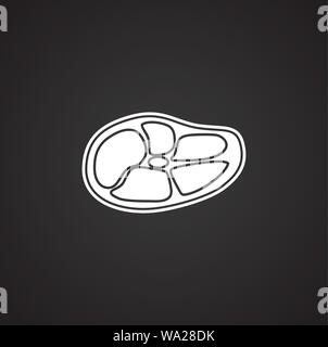 Steak ähnliche Symbole auf dem Hintergrund für Grafik- und Webdesign. Einfache Abbildung. Internet Konzept Symbol für Website Taste oder mobile App Stock Vektor