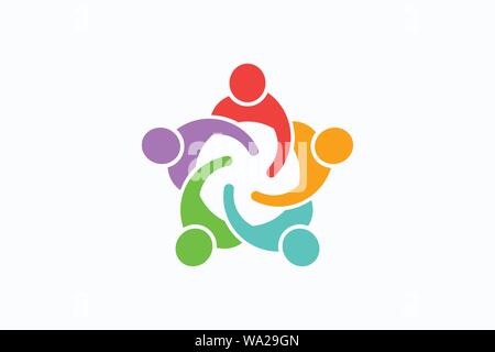 Menschen Reunion Logo. Vector Illustration Stock Vektor