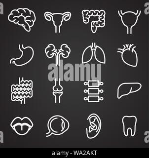 Menschliche Organe ähnliche Symbole auf dem Hintergrund für Grafik- und Webdesign. Einfache Abbildung. Internet Konzept Symbol für Website Taste oder mobile App Stock Vektor