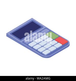 Taschenrechner in weißen Hintergrund Vector Illustration Stock Vektor