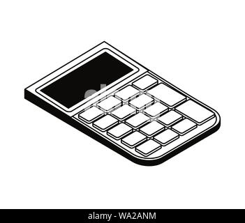Taschenrechner in weißen Hintergrund Vector Illustration Stock Vektor