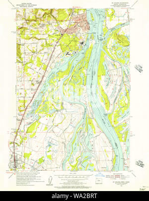 USGS Topo Karte Oregon St Helens 281608 1954 24000 Wiederherstellung Stockfoto