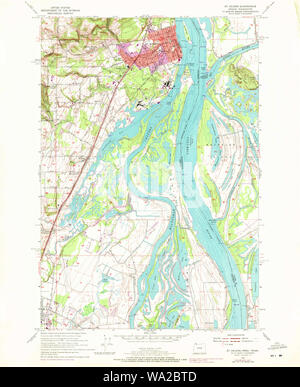 USGS Topo Karte Oregon St Helens 281609 1954 24000 Wiederherstellung Stockfoto