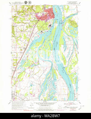 USGS Topo Karte Oregon St Helens 281610 1954 24000 Wiederherstellung Stockfoto