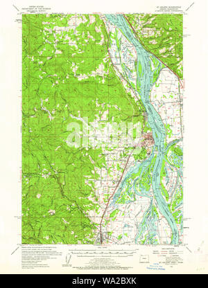 USGS Topo Karte Oregon St Helens 282907 1954 62.500 Wiederherstellung Stockfoto