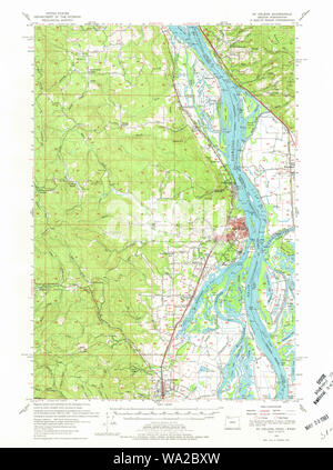 USGS Topo Karte Oregon St Helens 282906 1954 62.500 Wiederherstellung Stockfoto