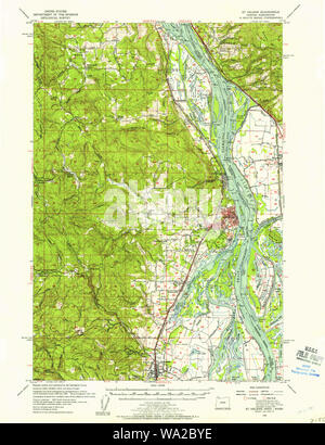 USGS Topo Karte Oregon St Helens 282908 1954 62.500 Wiederherstellung Stockfoto