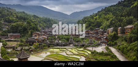 In der Provinz Guizhou Miao und Dong autonomen Präfektur, Provinz, ZhaoXing Township, ZhaoXing DongZhai Stockfoto