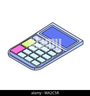 Taschenrechner in weißen Hintergrund Vector Illustration Stock Vektor