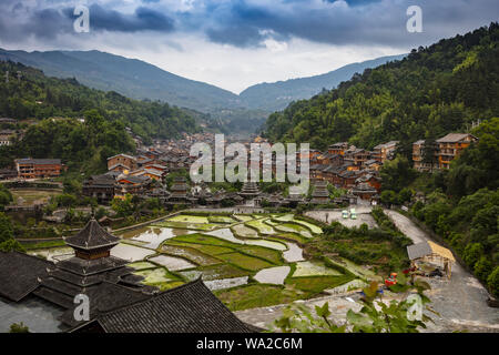 In der Provinz Guizhou Miao und Dong autonomen Präfektur, Provinz, ZhaoXing Township, ZhaoXing DongZhai Stockfoto