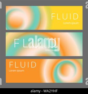 Moderne abstrakte horisontal Banner gesetzt. Cool gradient Formen Komposition. Futuristisches Design. Stock Vektor