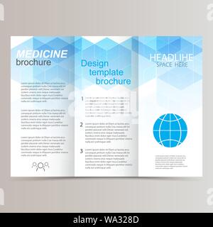 Broschüre Design vorlage tri-fold Vektor abstrakte Dreiecke Stock Vektor