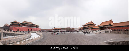 Schnee-Meridian gate-Museum von Peking das Imperial Palace gate Stockfoto