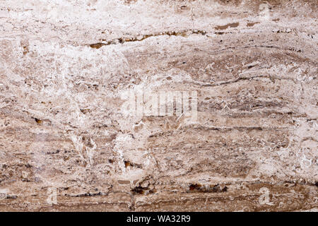 Neue braune Travertin Hintergrund als Teil ihrer ungewöhnlichen Bauweise. Hochwertige Textur in extrem hoher Auflösung. Stockfoto