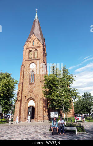 Kirche Warnemunde auf dem Hauptplatz, Rostock Deutschland Stockfoto