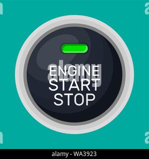 Den Motor anlassen und die STOP-Taste. Stock Vektor