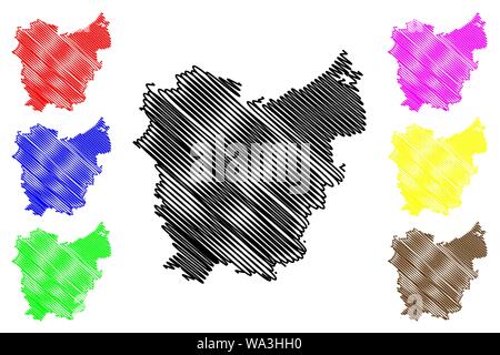 Ost Flandern Provinz (Königreich Belgien, Provinzen Belgien, Flämische Region) Karte Vektor-illustration, kritzeln Skizze Ostflandern Karte Stock Vektor