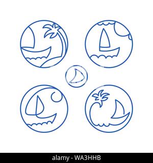 Symbole, Piktogramme Seascape Stock Vektor