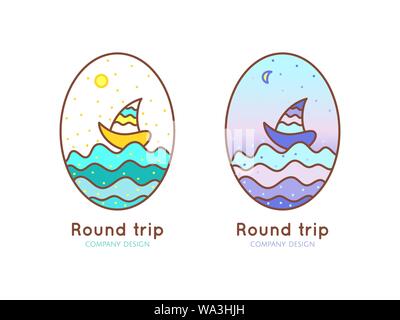 Lineare logo Round Trip Stock Vektor