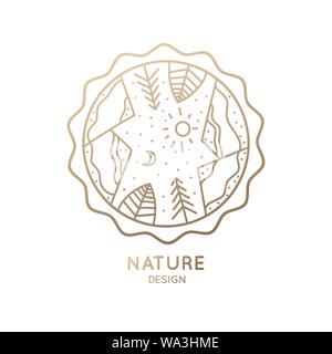 Logo Natur Landschaft Stock Vektor
